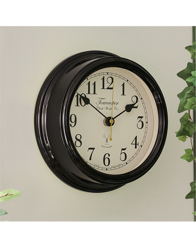 Black Radio Controlled Wall Clock Scott's of Stow