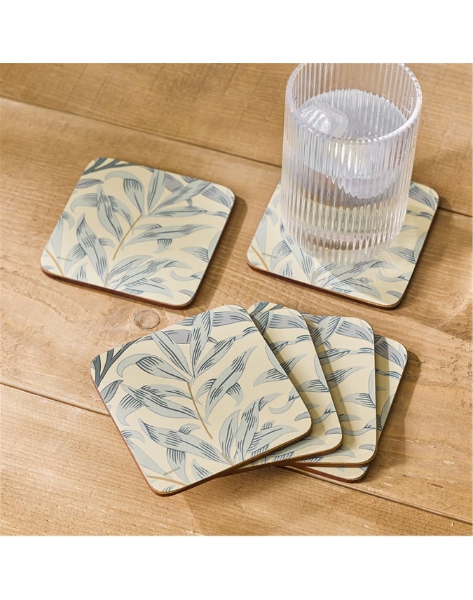 Willow Bough Blue Pimpernel William Morris Placemats & FREE Coasters Set of 6 Pure Collection