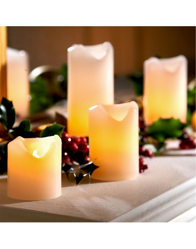 Bestemt hybrid fortvivlelse Gold | Flame-free LED Wax Pillar Candles - Set of 4 | Pure Collection