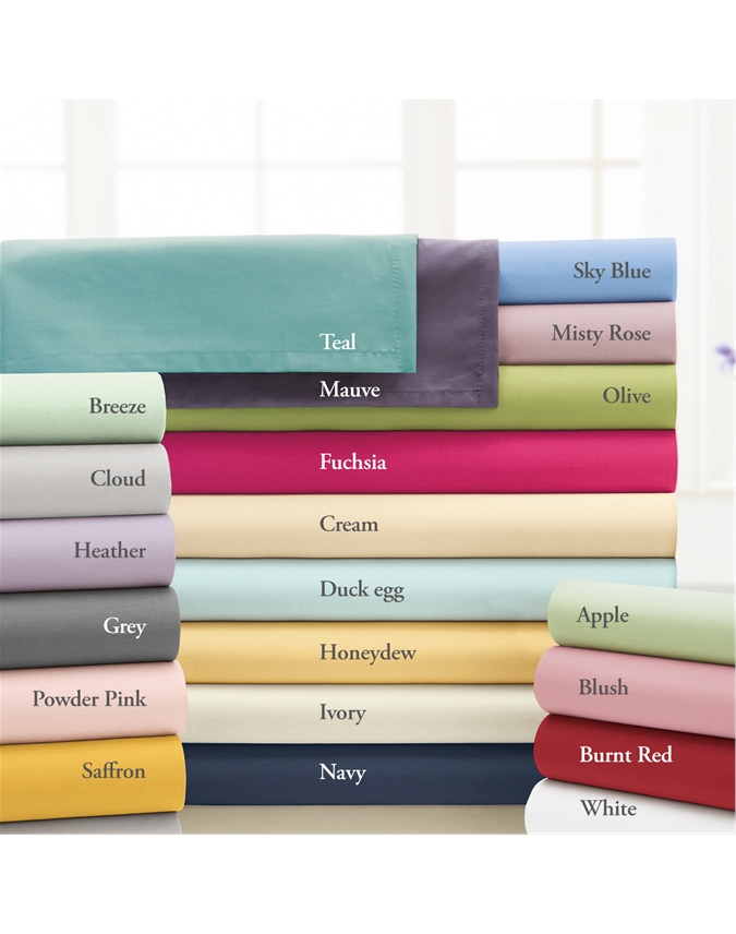 Double 200Thread Count Percale Fitted Sheet Scott's of Stow