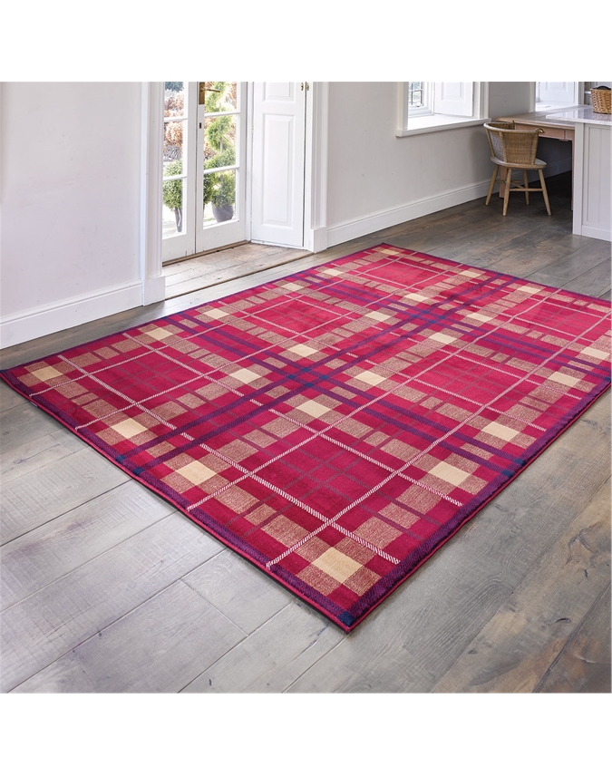 160 x 225 cm Glenside Polypropylene Tartan Rug & Runner Range Pure