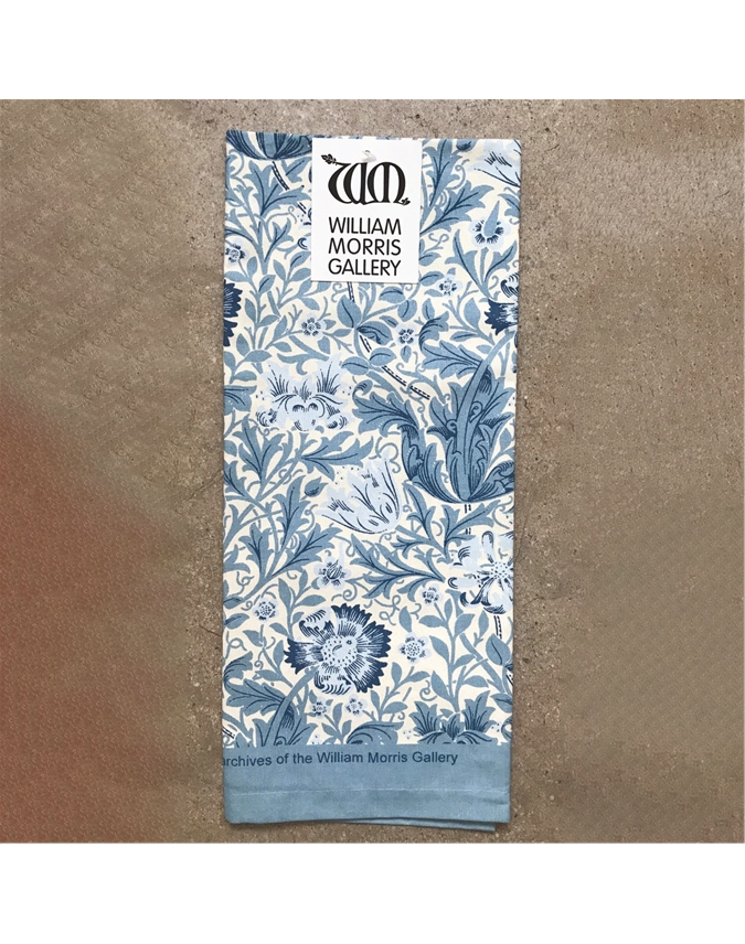 Compton Blue William Morris Tea Towel Pure Collection