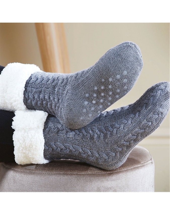 Wool Slipper Socks - Buddha Socks - with Grips -Ireland