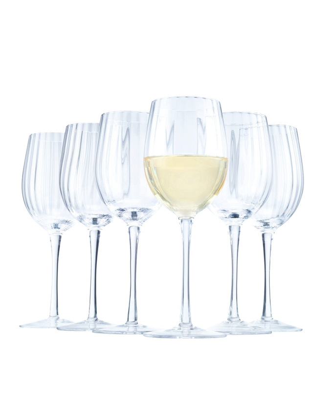 Red Ripple Wine Glasses Set Of 6 Pure Collection 2097