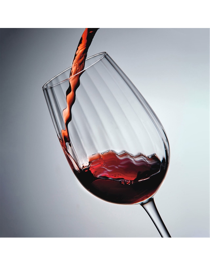 Red Ripple Wine Glasses Set of 6 Pure Collection