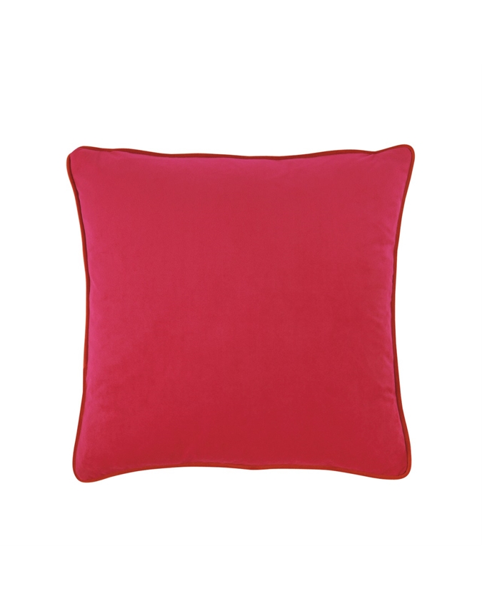 Fuchsia Velvet Scatter Cushion with Contrast Piping Pure Collection