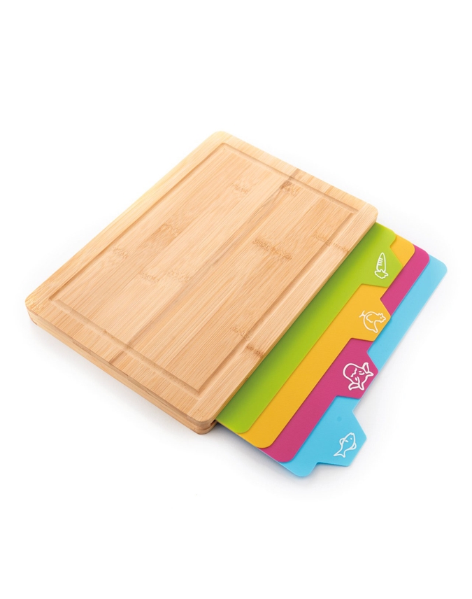 Bamboo Chopping Board with Coloured Chopping Mats Scott's of Stow