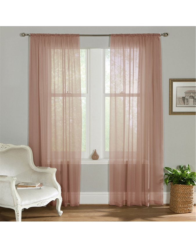 150 x 229cm Plain Dyed Voile Panel Pair Scott's of Stow