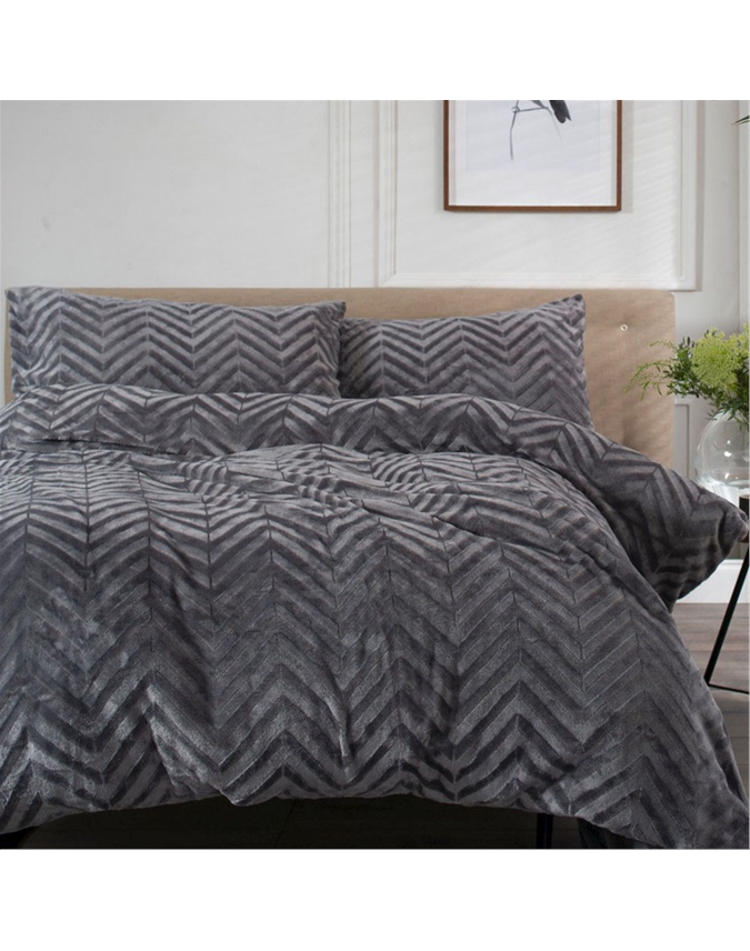 King Octavia Fleece Duvet Set Pure Collection