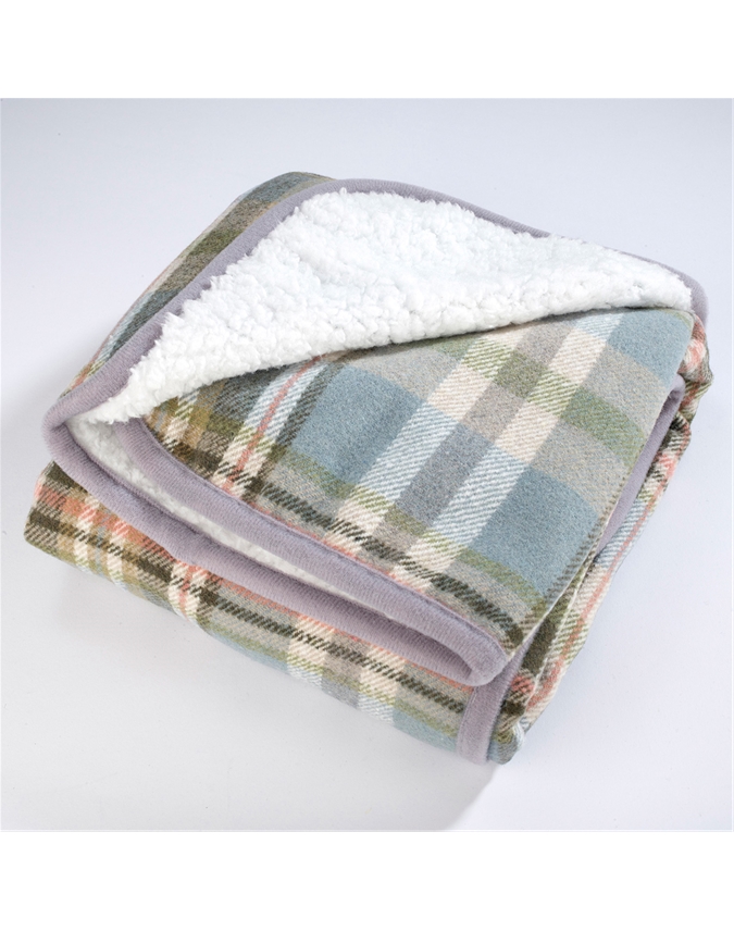 Green Tartan Check Fleece Lap Blanket Scott's of Stow