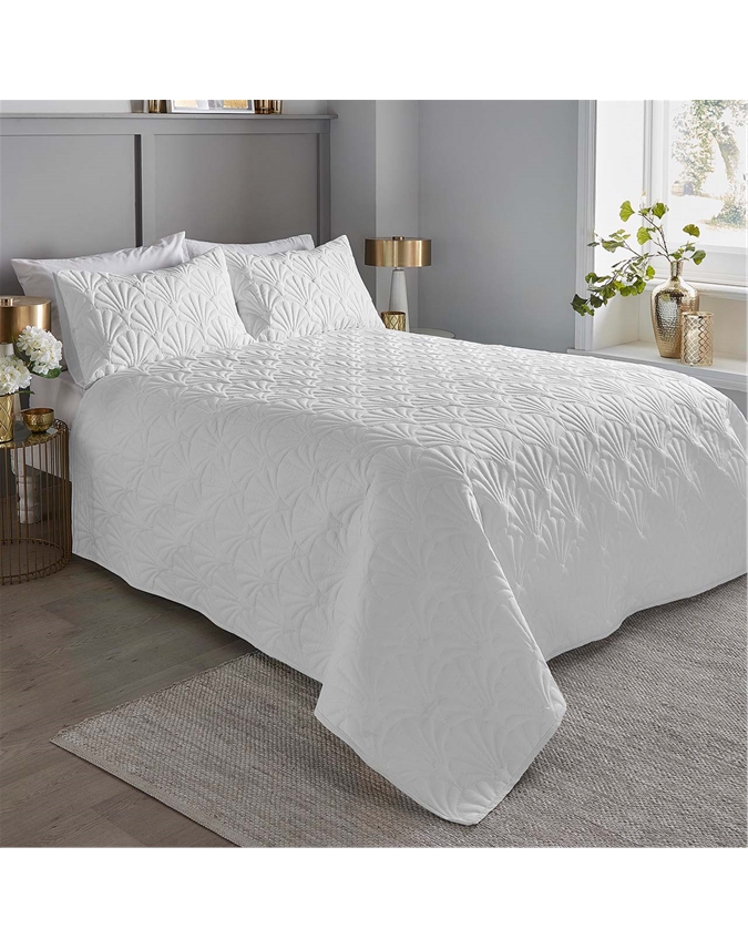 Duck Egg | Art Deco Shell Bedspread | Pure Collection