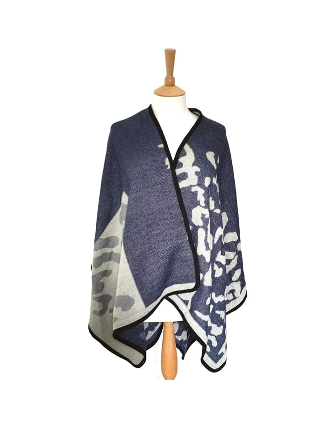 Blue | Animal Print Large Wrap | Gift Discoveries