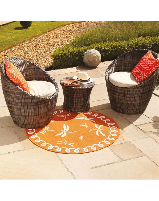 160 x 160cm Dragonfly Outdoor Rug Pure Collection