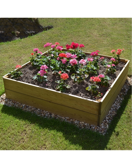 Square Wooden Raised Bed - 2-tier
