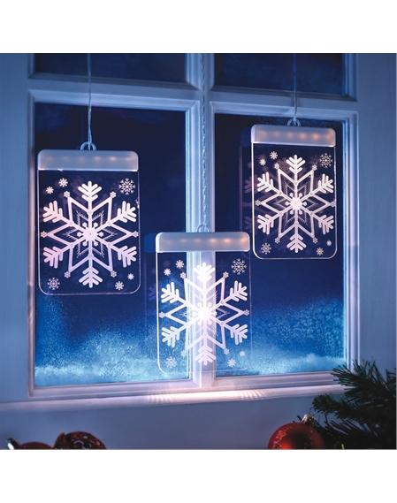 3D Acrylic Hanging Snowflake Light - Pack of 3