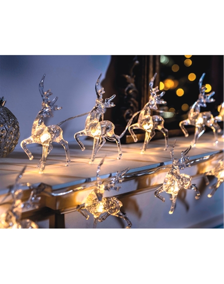 Acrylic Reindeer String Lights - Set of 10