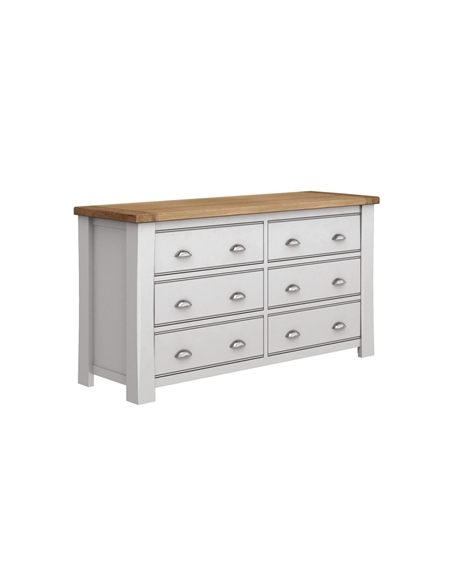 Amberly Oak & Grey Painted 6 Drawer Chest
