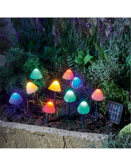UKCOCO Solar Mushroom Light Solar Lights Outdoor Garden Christmas Solar Sta Lights4fun 12 Mini Mushroom Solar Garden Stake Lights
