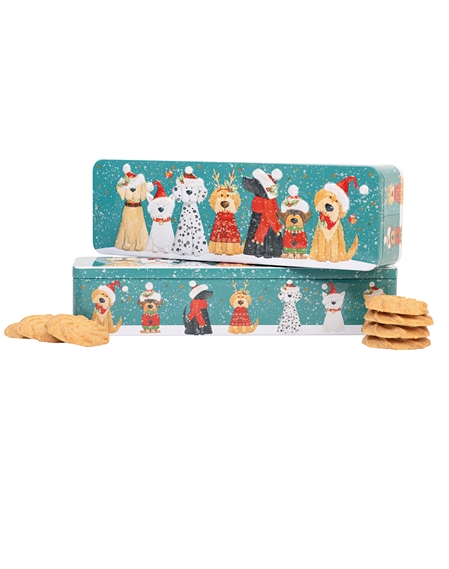 Christmas Dogs Biscuit Tin