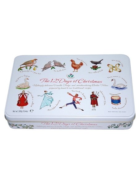 12 Days of Christmas Vanilla Fudge and Butter Toffee Tin
