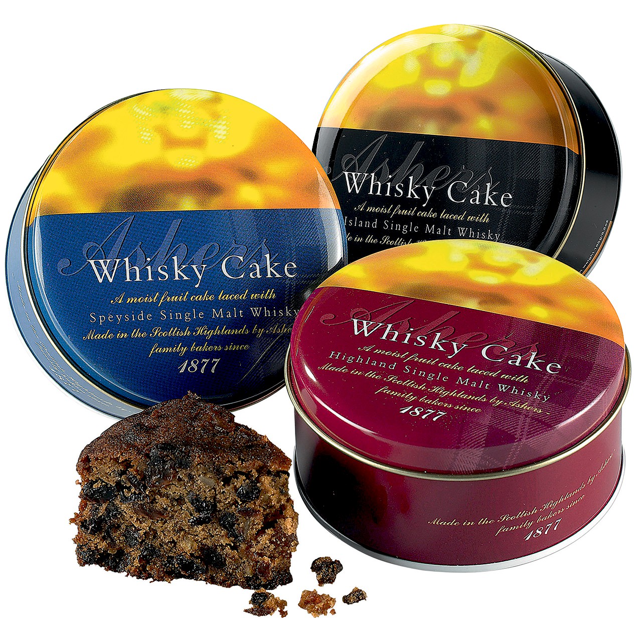 Ashers Whisky Cakes - Pack of 3