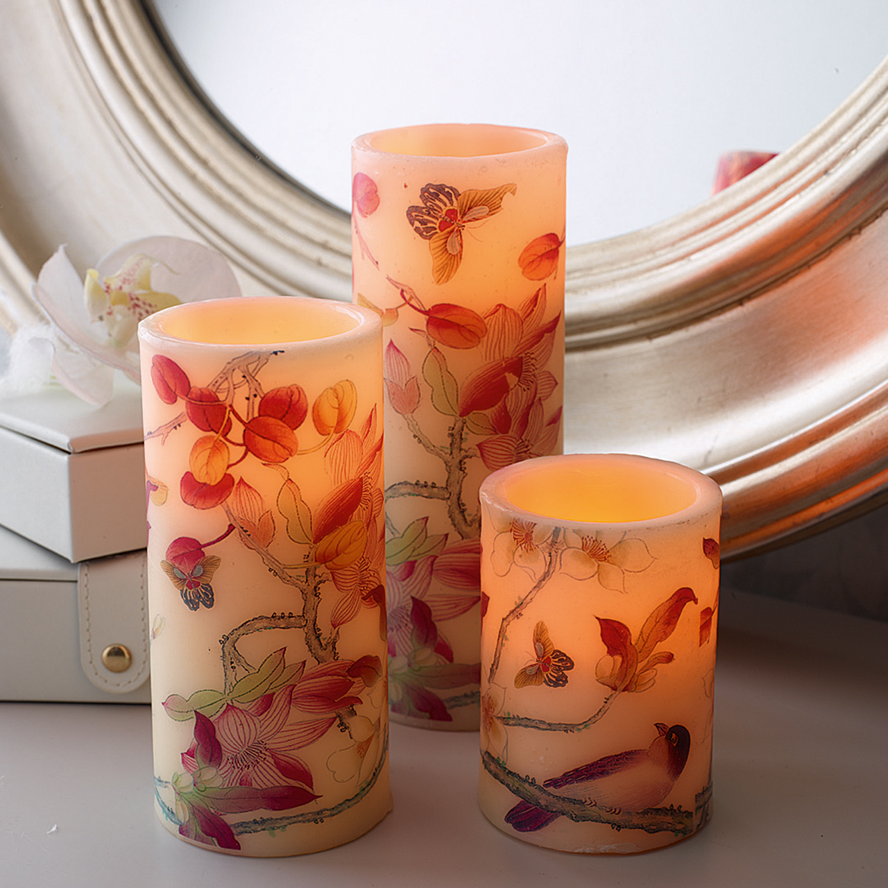 Real Wax Flameless LED Candles - Set of 3