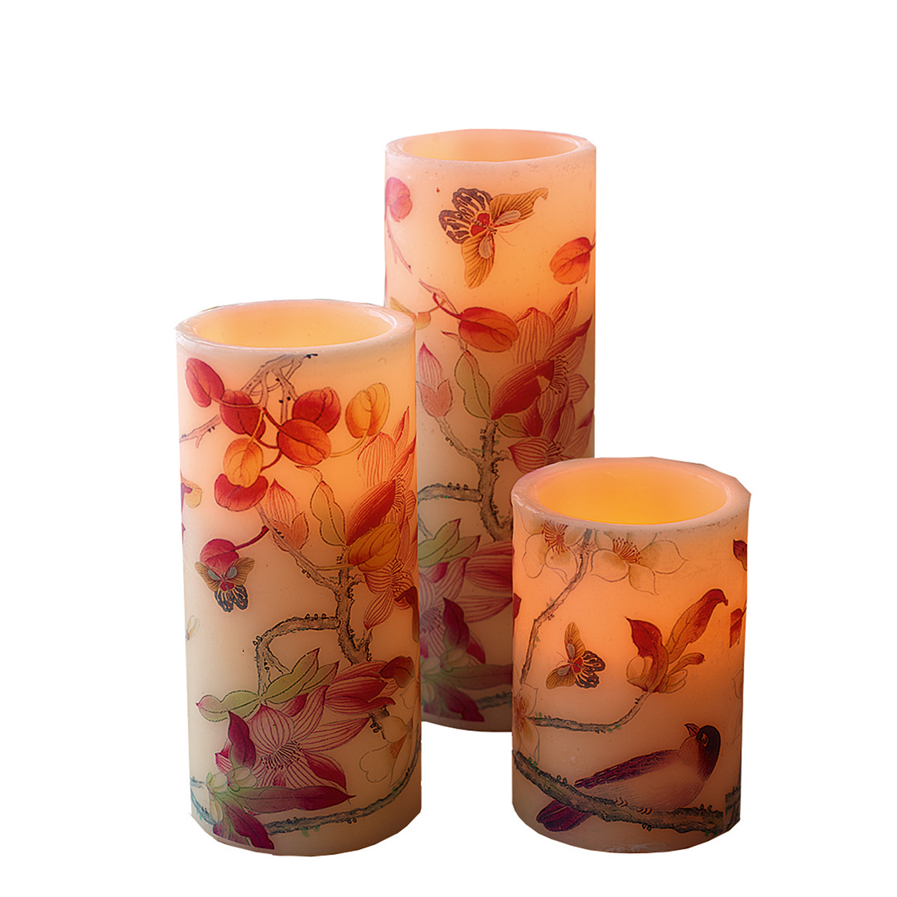 Real Wax Flameless LED Candles - Set of 3