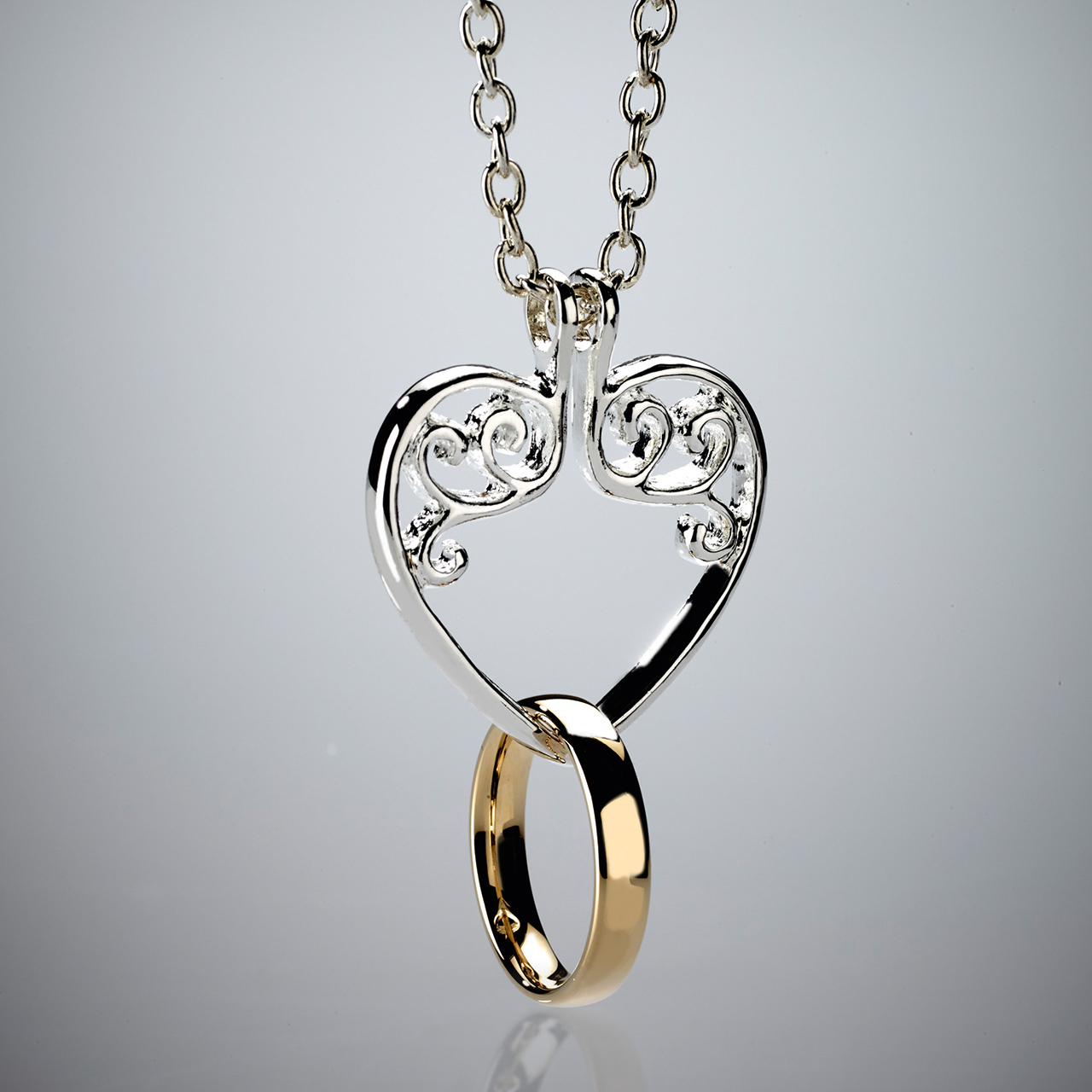 Heart Pendant Ring Keeper