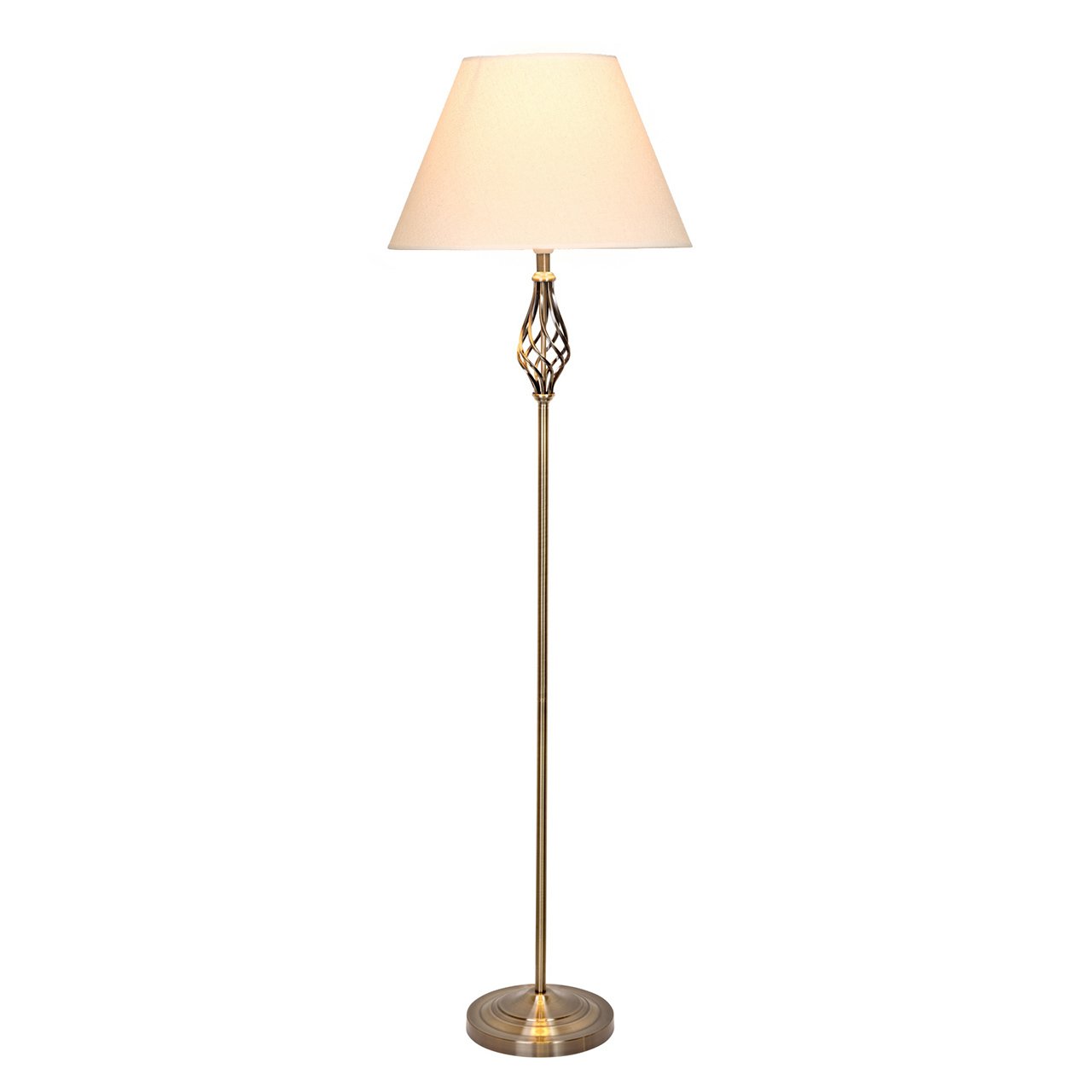 Barley Twist Floor Lamp with 8W Led Bulb