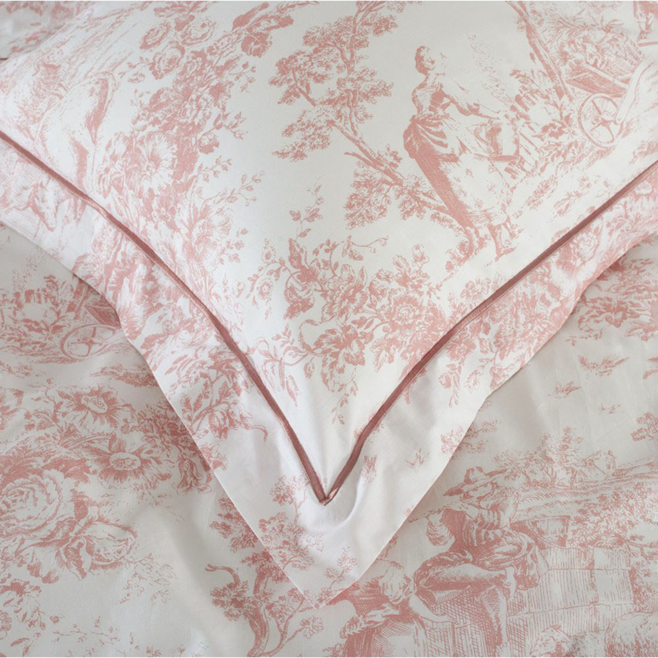 Toile-de-Jouy Oxford Pillowcases - Pair