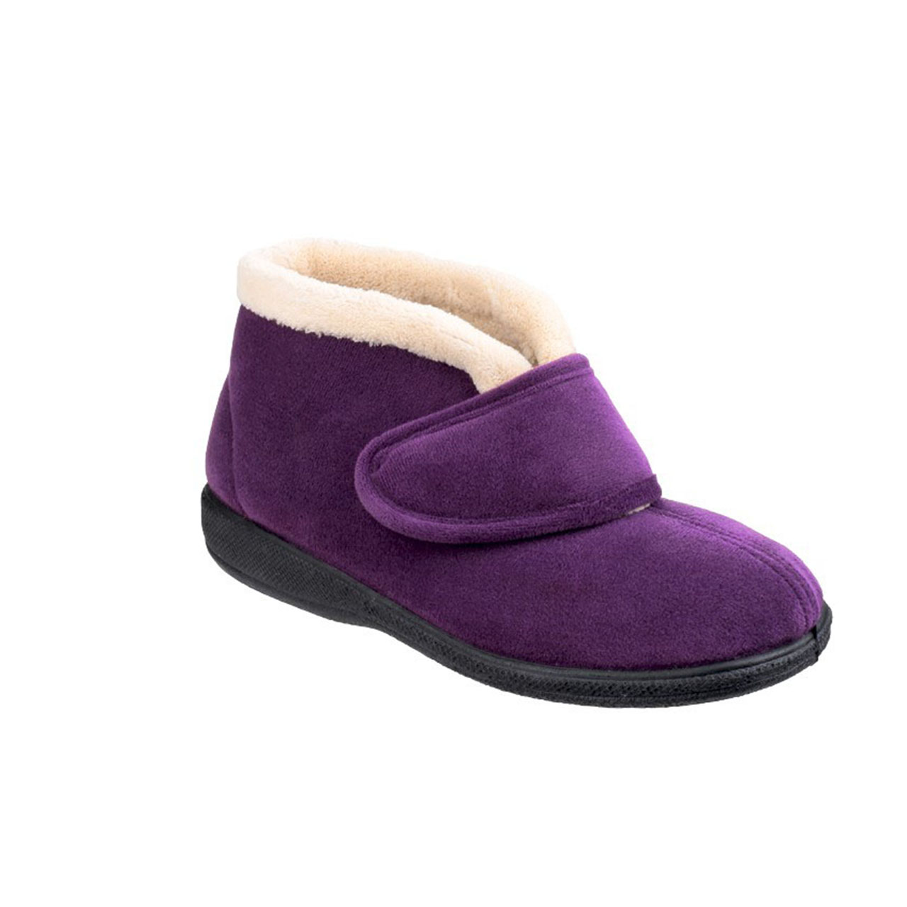 Black | Ladies Memory Foam Slipper Boots | Scott's of Stow