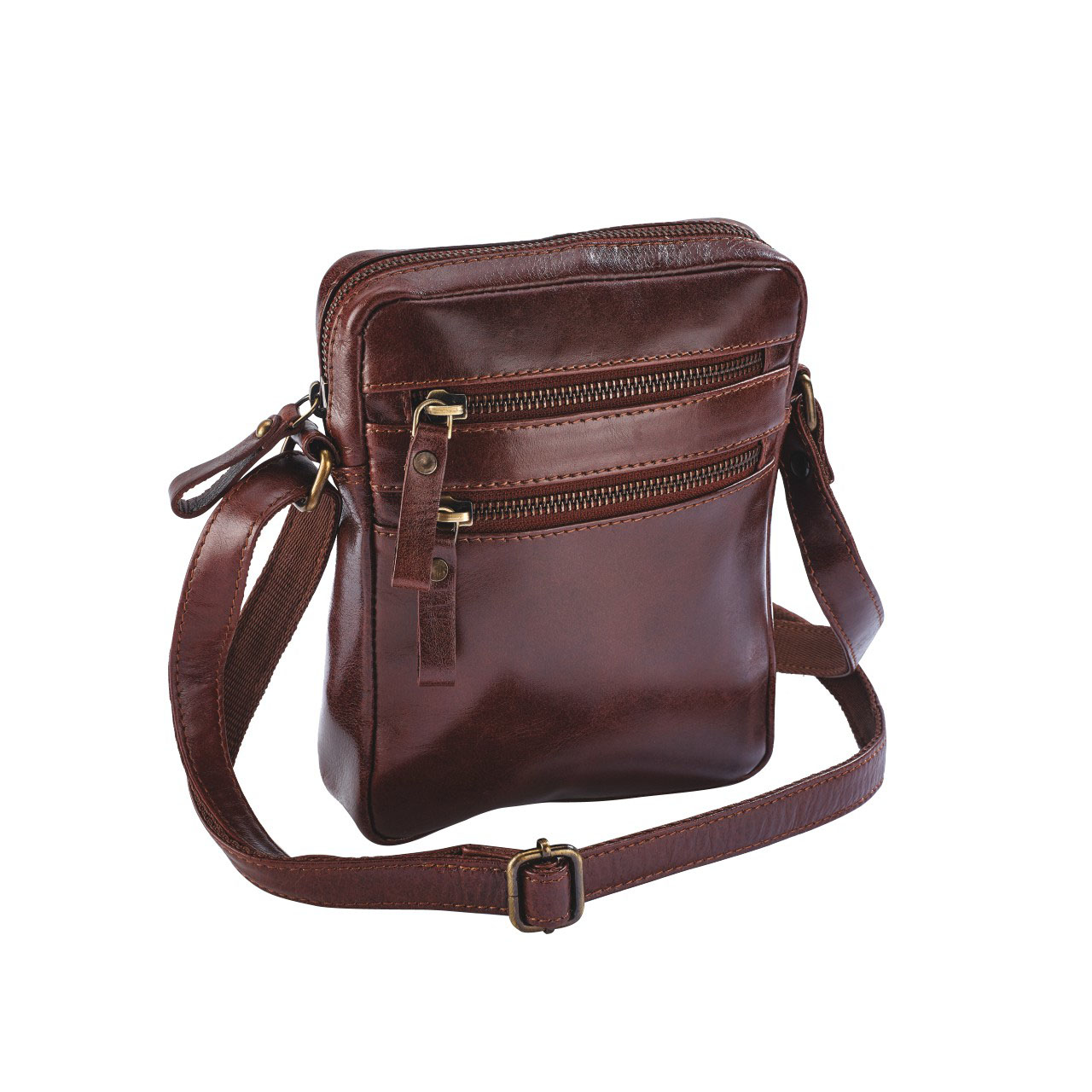 Slimline Leather Cross Body Travel Bag