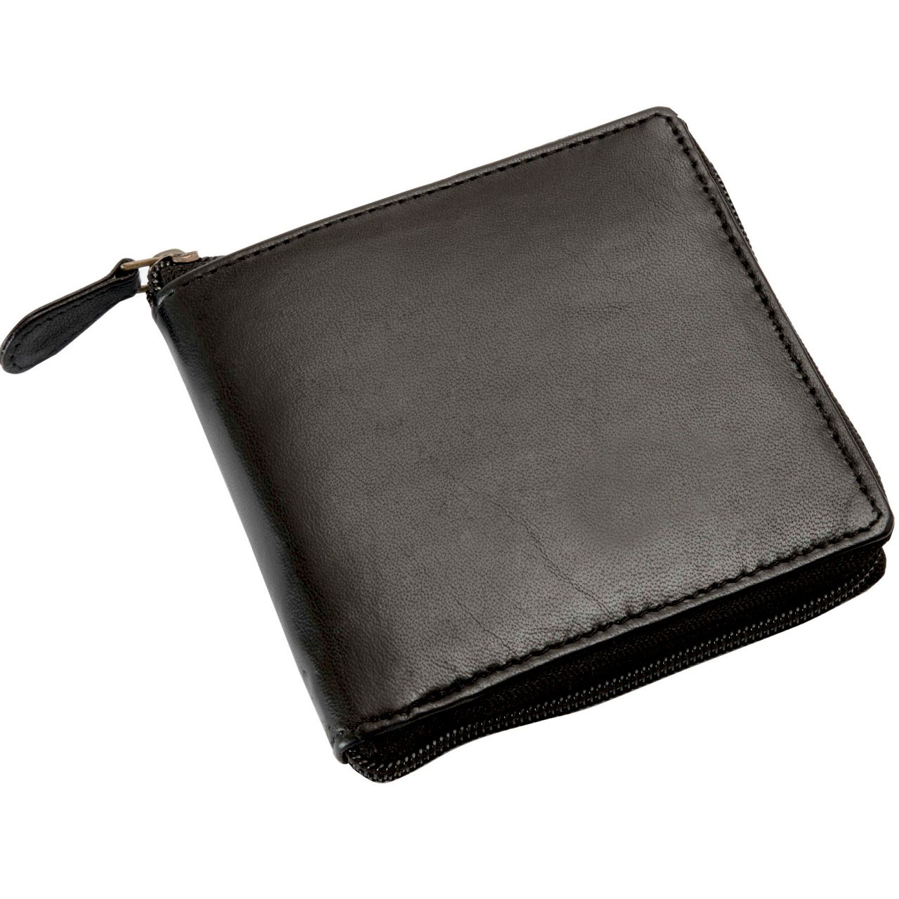 BLACK | Zip Around Security Leather Wallet | Gift Discoveries