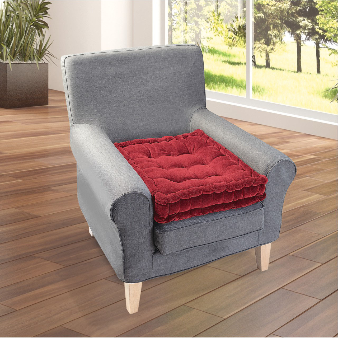 Top Style Collection Booster Cushion – 45cm Square, Waterproof Foam Pad For Chair, Garden, Office