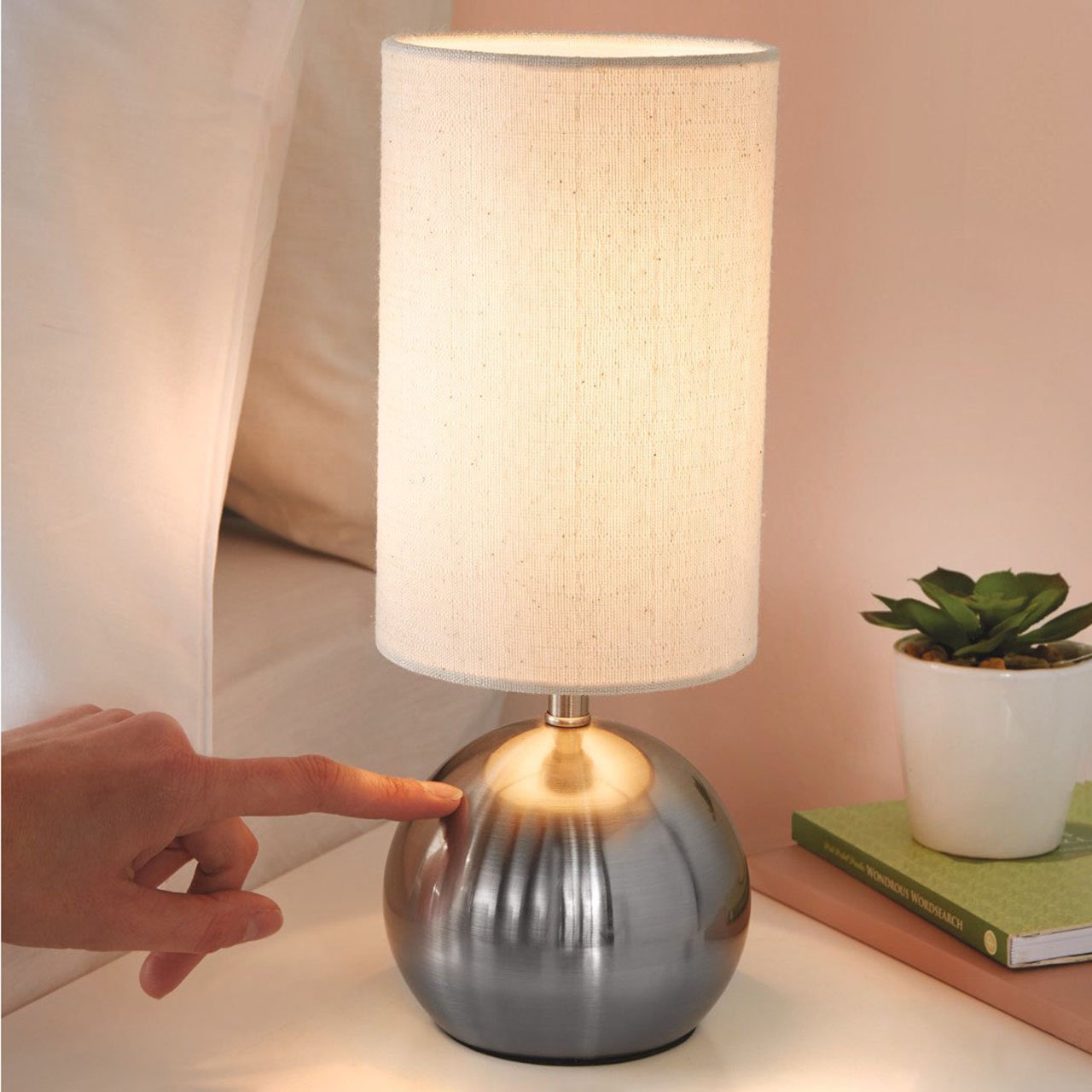 Brushed metal deals lamp