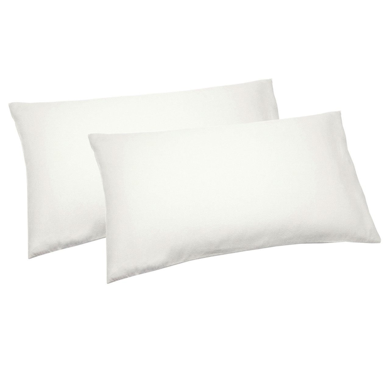 Plain Brushed Cotton Pillowcases - Pair