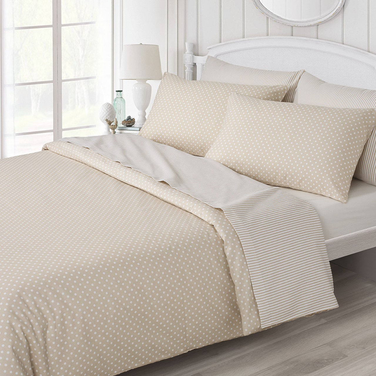 Patterned Brushed Cotton Flat Sheet