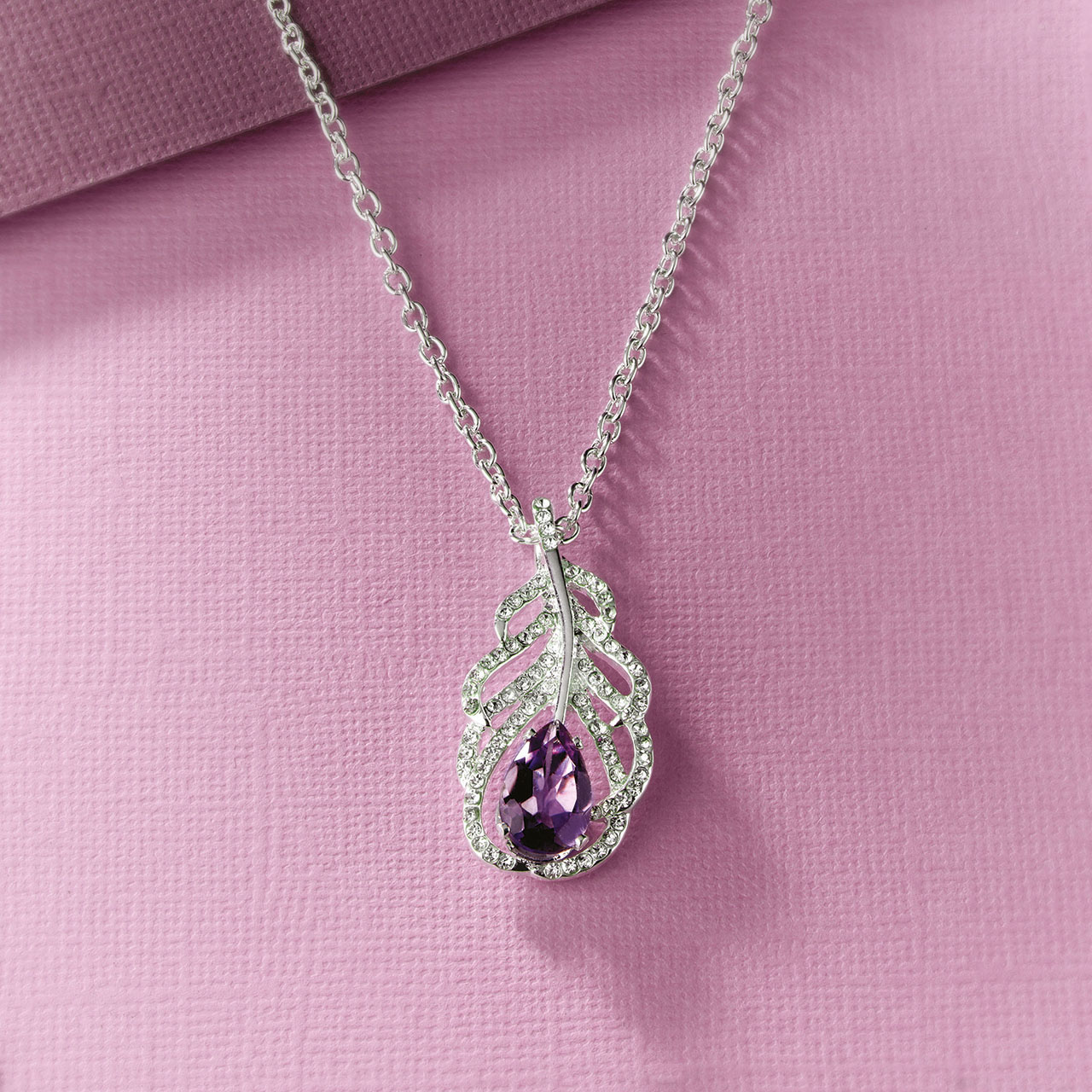 Silver-plated Amethyst Debutante Pendant