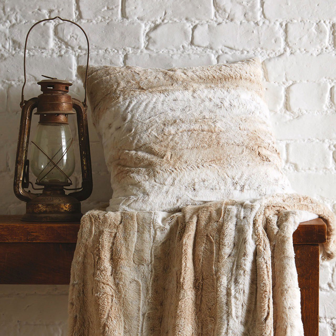 Faux fur throw clearance pillow