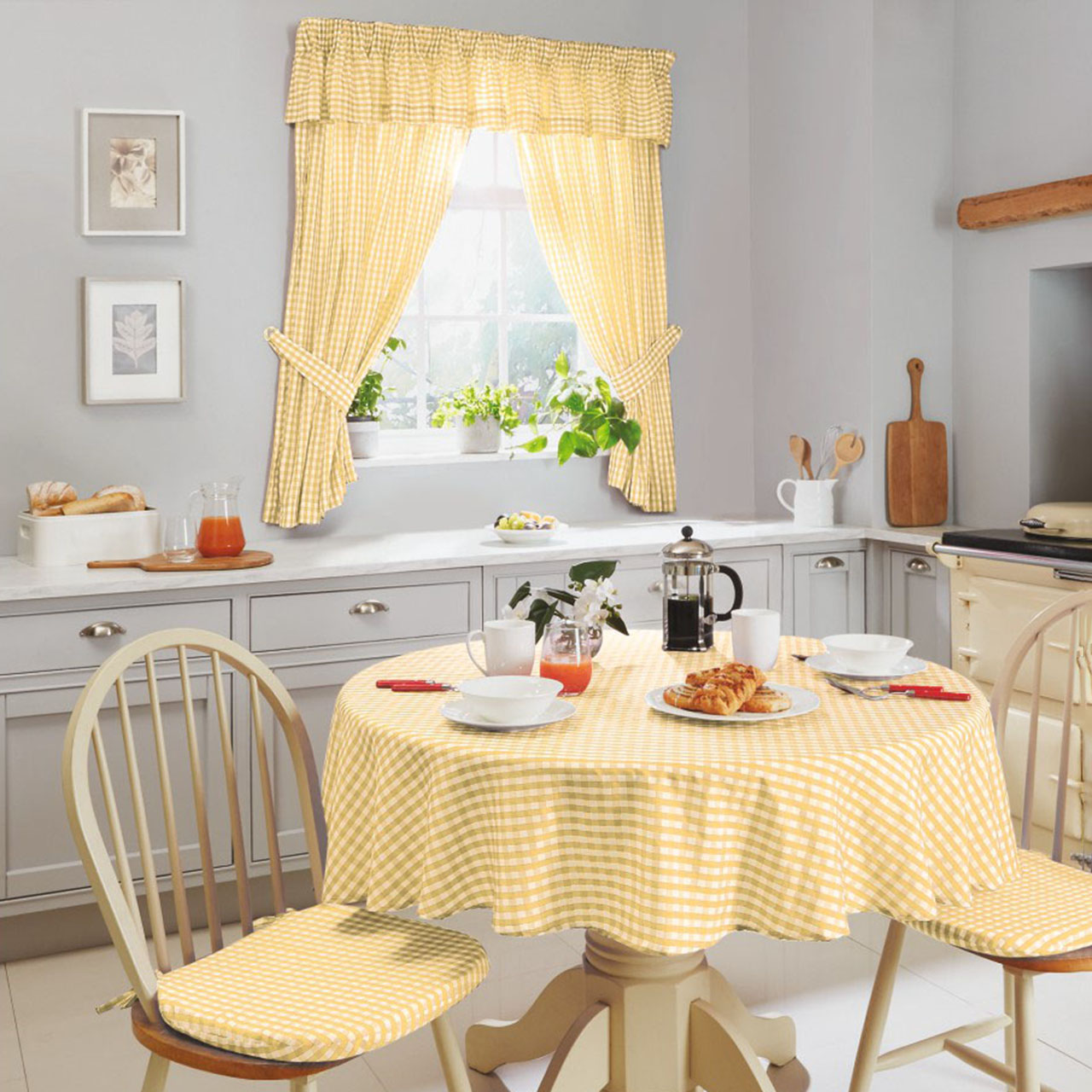 Gingham Kitchen Window Pelmet