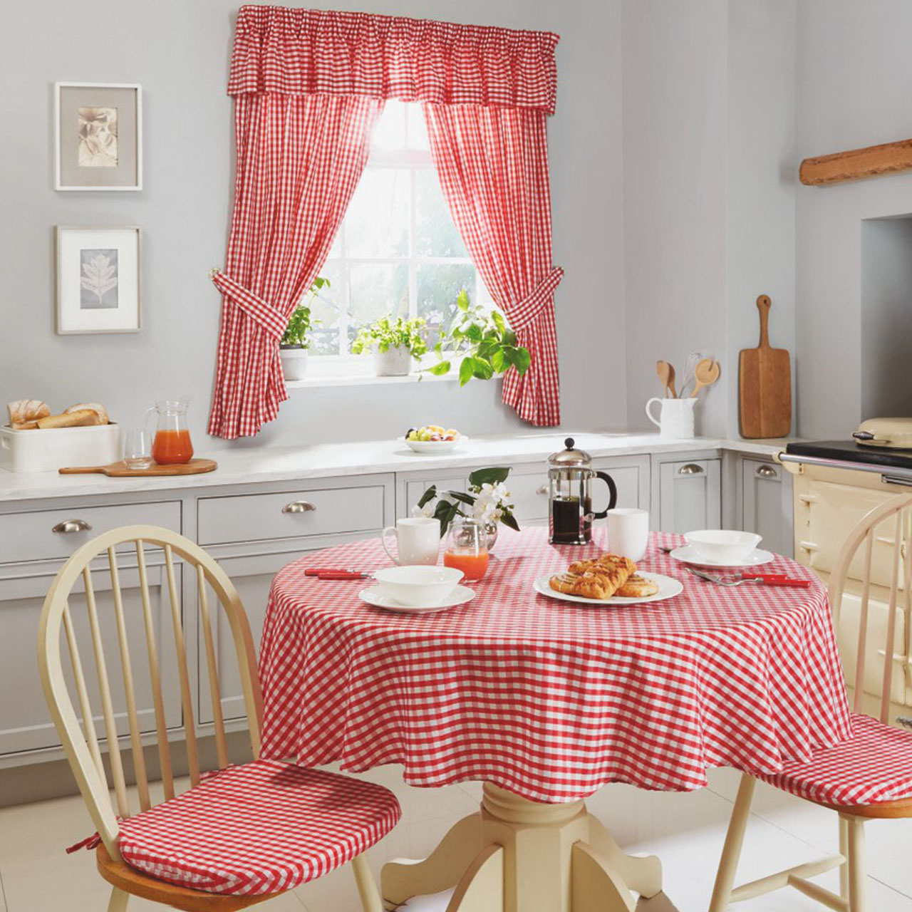 Gingham Kitchen Window Pelmet