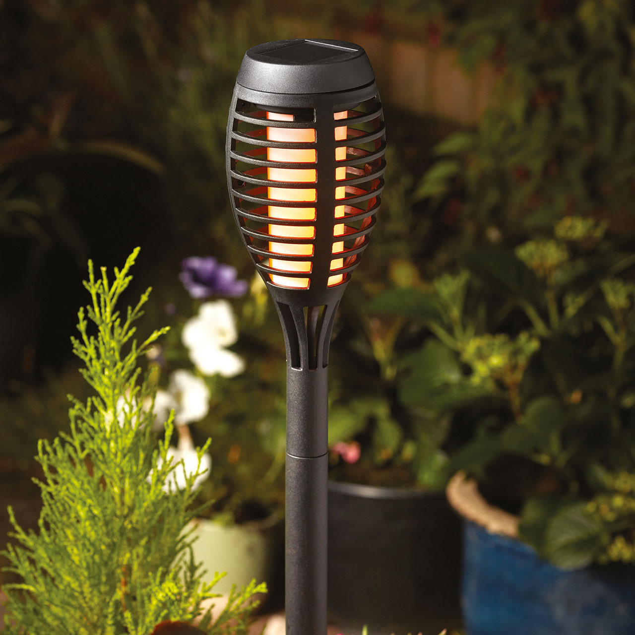 Flaming Torch Solar Stake Lights - Set of 5