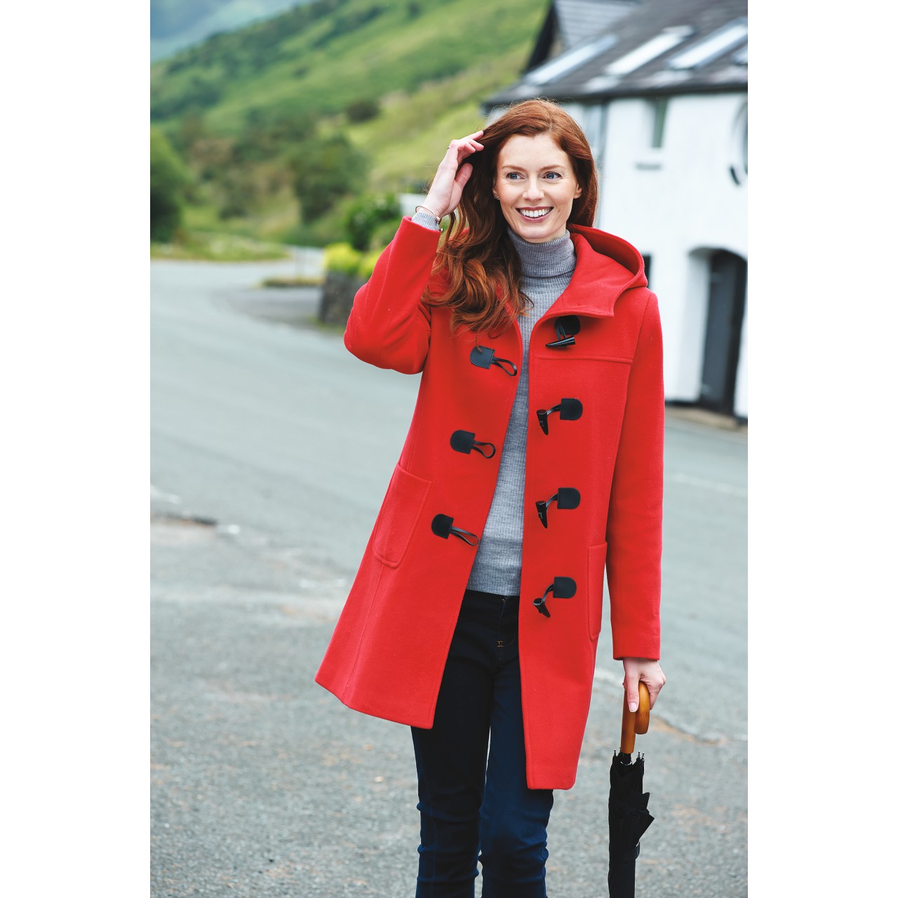 Ladies Cashmere and Wool Duffle Coat