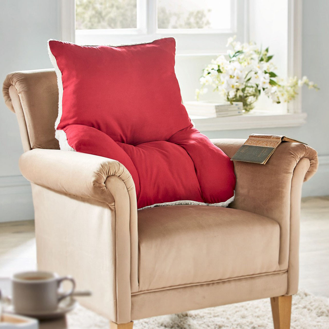 Fleece back support outlet cushion for chair