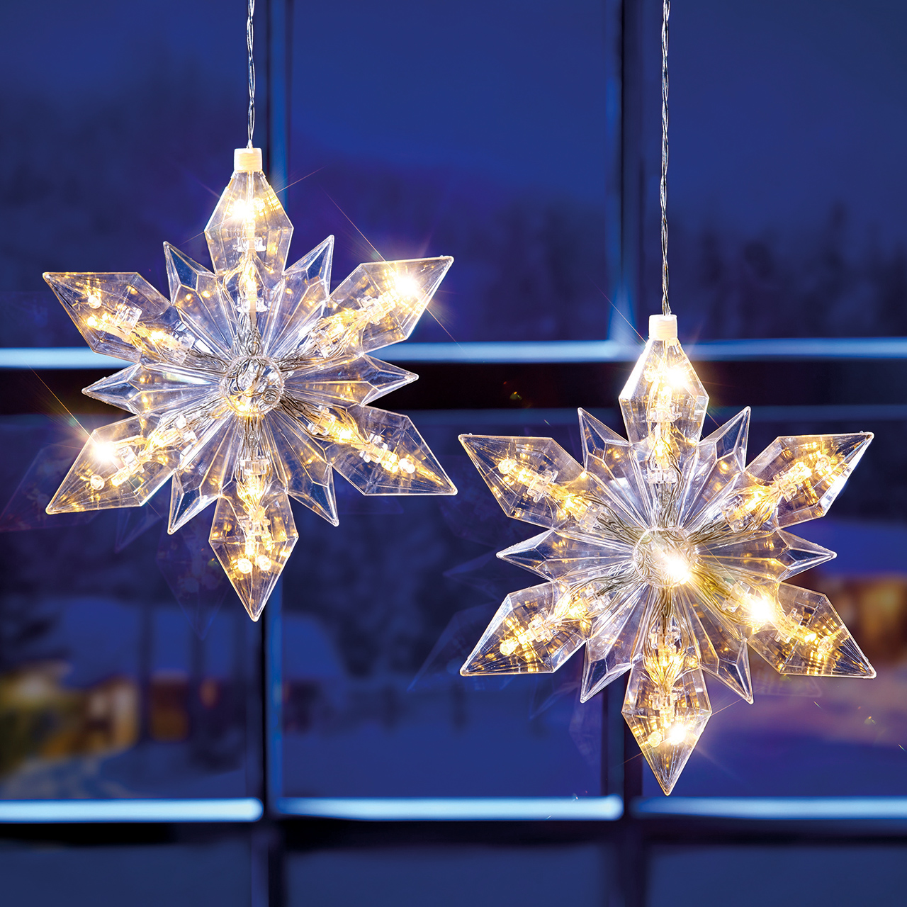 Illuminated Hanging Snowflake Decoration