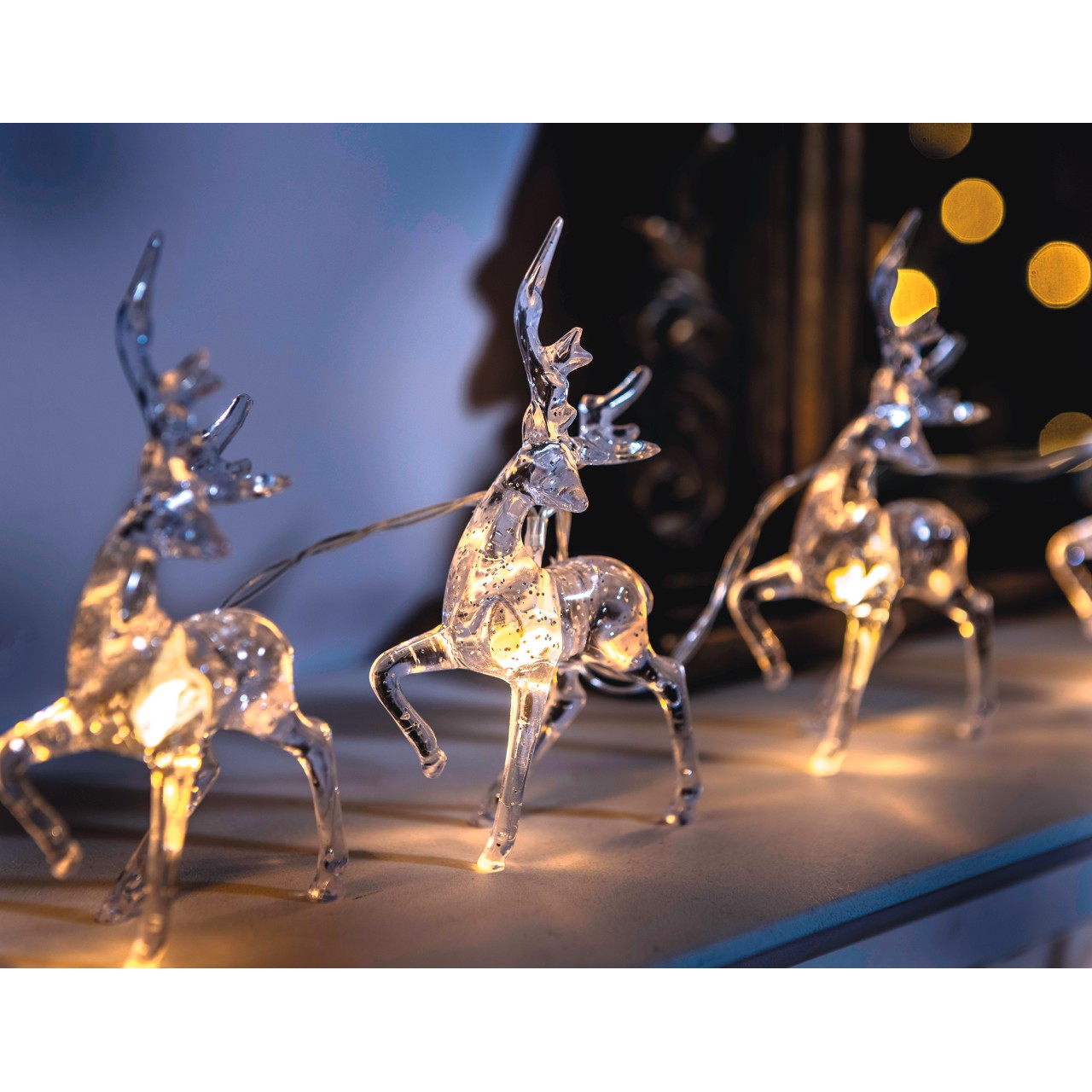 Acrylic Reindeer String Lights - Set of 10