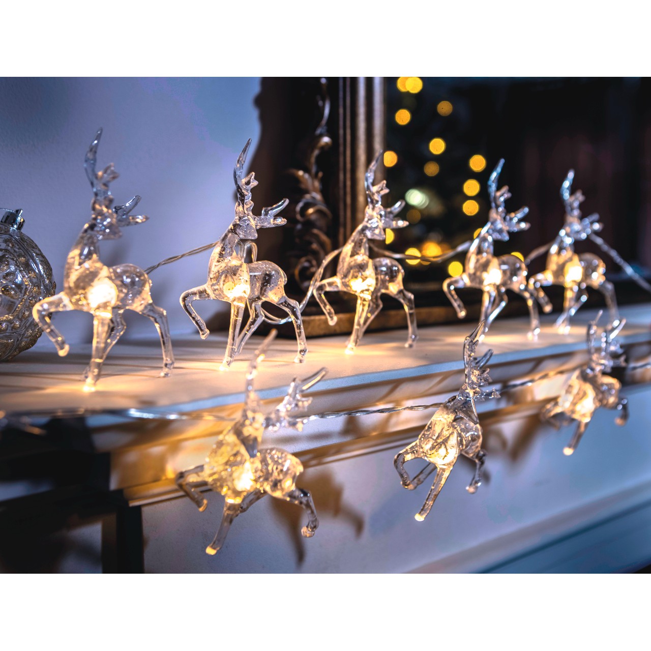 Acrylic Reindeer String Lights - Set of 10