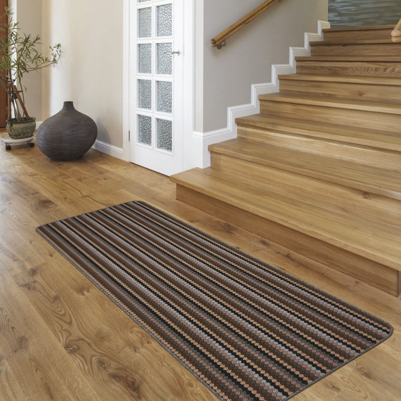 Beige Striped Doormat & Runner Set Scott's of Stow