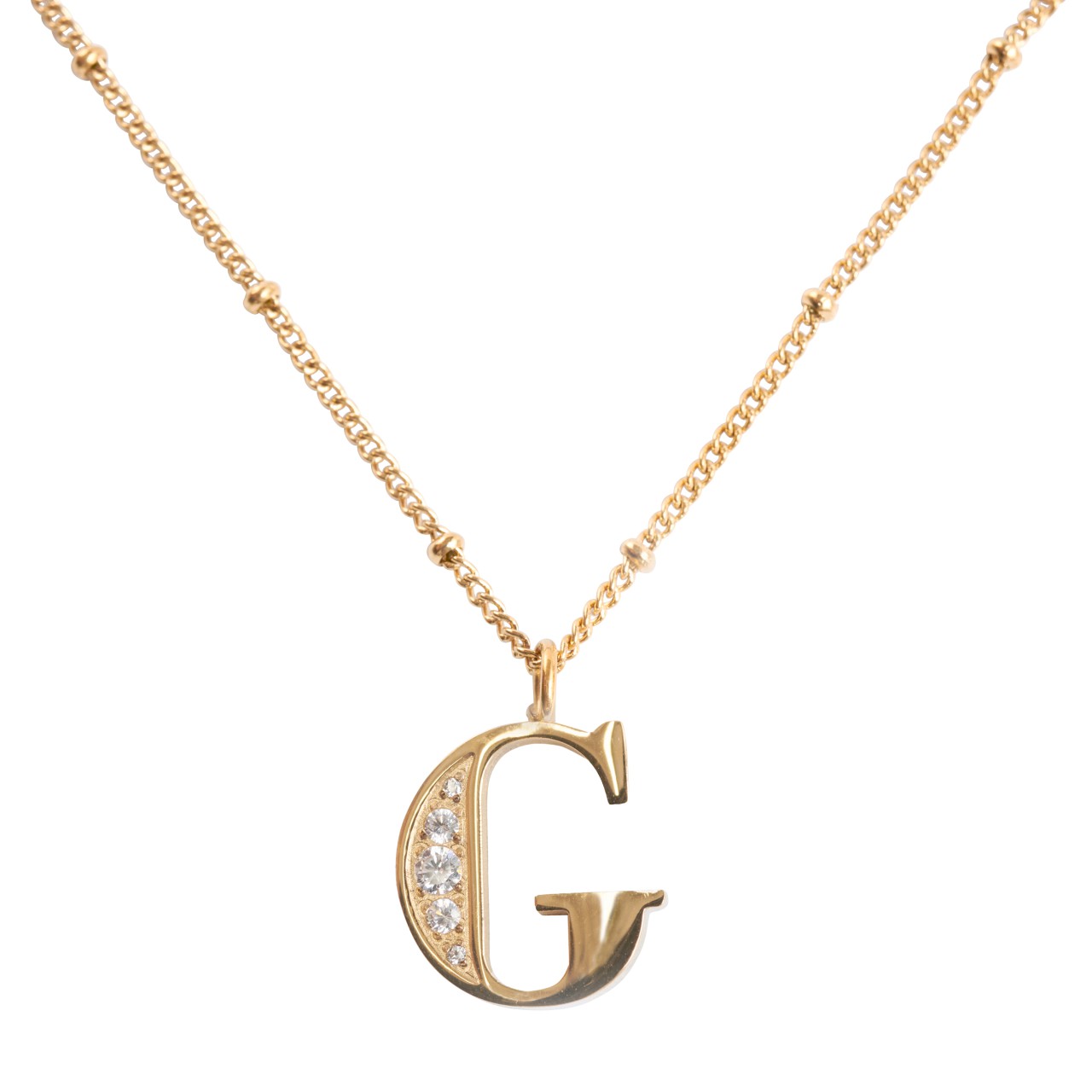 Faith 9ct Gold 9ct Yellow Gold Round CZ Initial K Necklace 1.44g, 12mm, 16