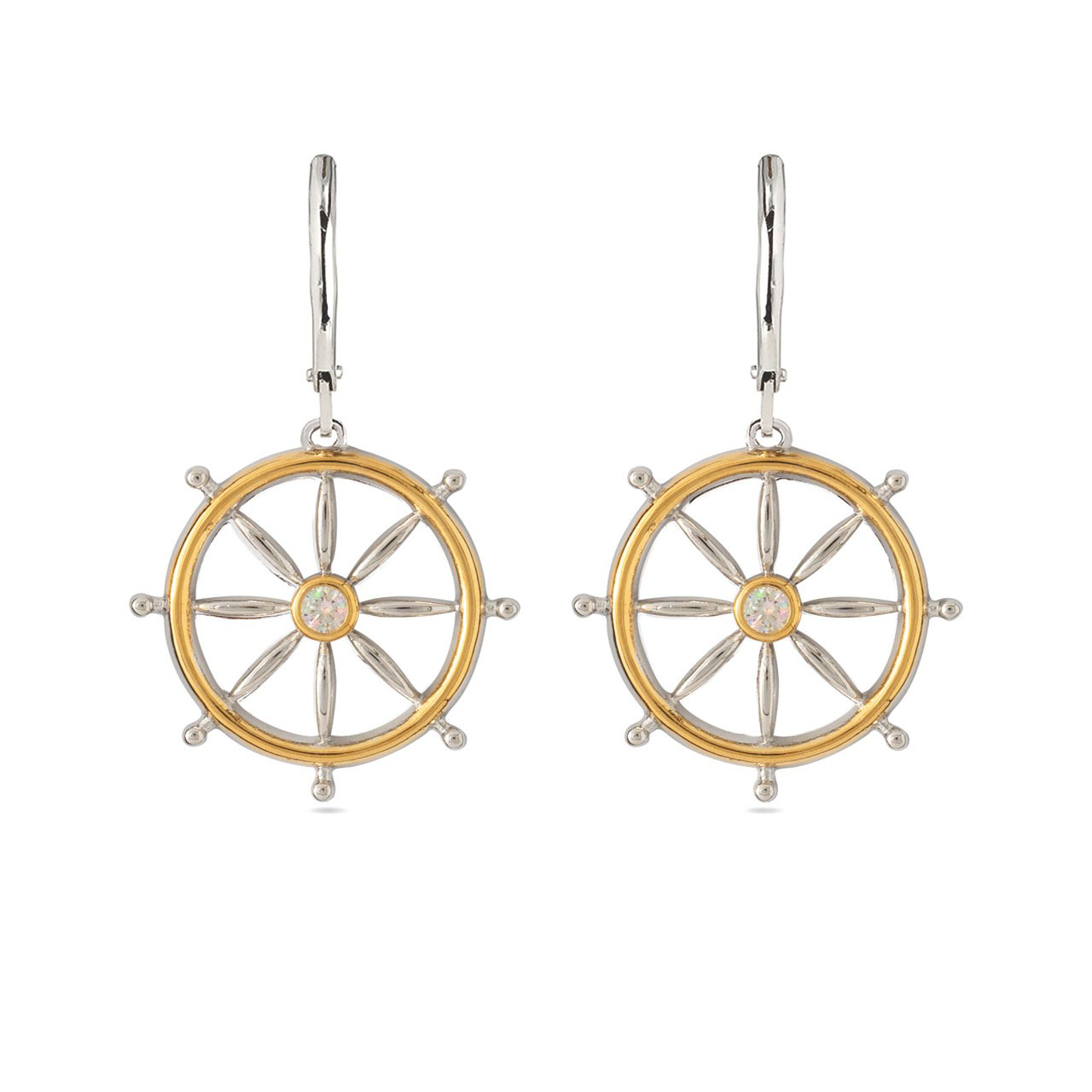 Ship's Wheel Pendant and Earrings Set